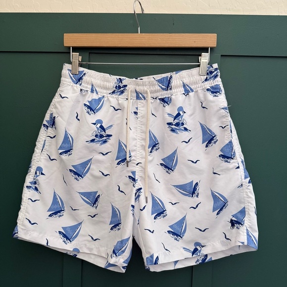 Polo Ralph Lauren 5.75-Inch Traveler Classic Swim Trunk Bear Sailboat Logo - Picture 3 of 10